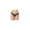 Culotte ouverte noire avec froufrou en dentelle 